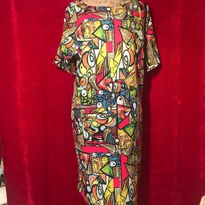 New Exclusive Picasso design Dress Pockets , Zipper  Cotton